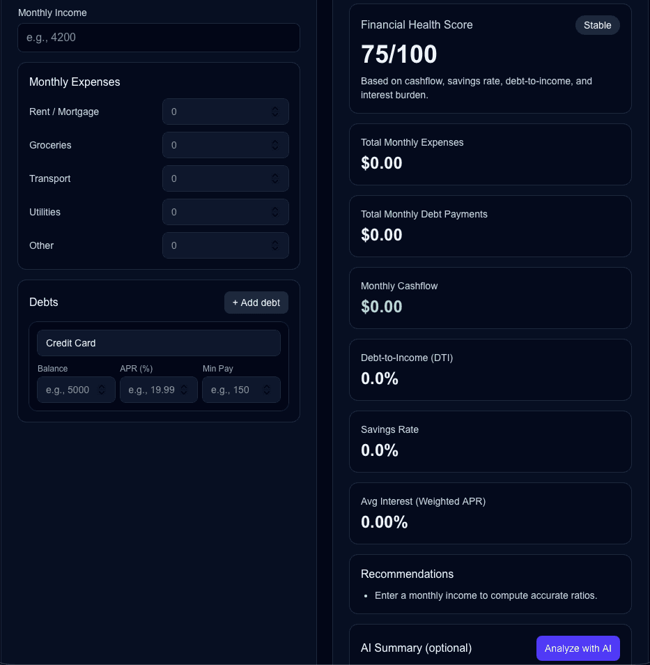 AI Financial Health Analyzer