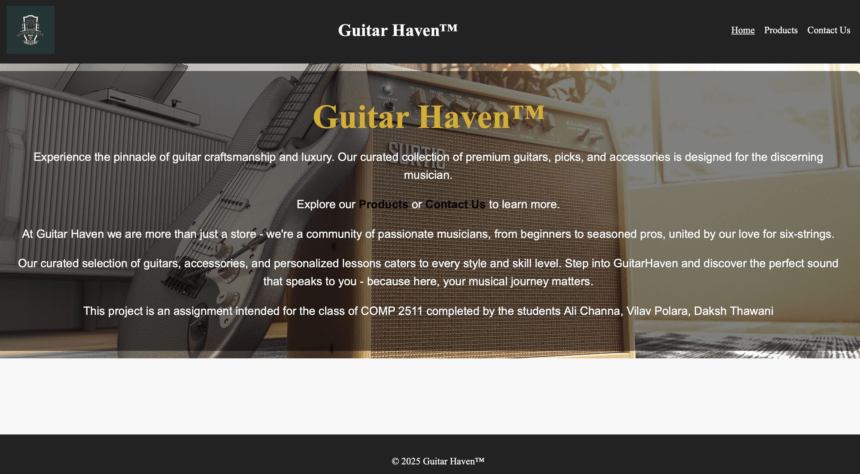 Guitar Store Website